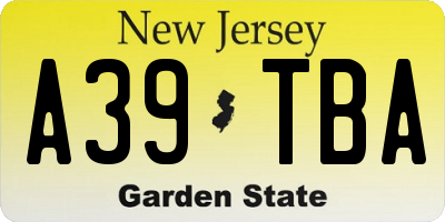NJ license plate A39TBA