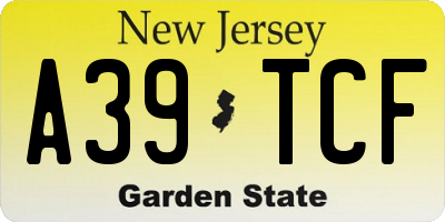 NJ license plate A39TCF