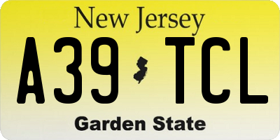 NJ license plate A39TCL