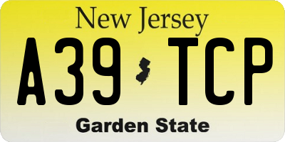 NJ license plate A39TCP