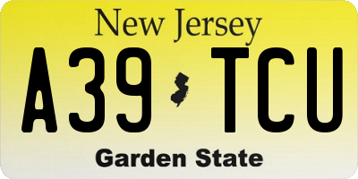 NJ license plate A39TCU