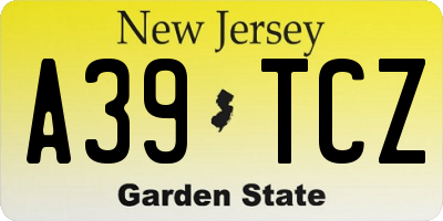 NJ license plate A39TCZ