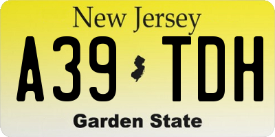NJ license plate A39TDH