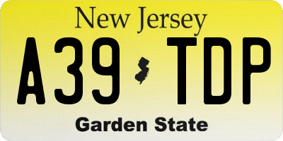 NJ license plate A39TDP