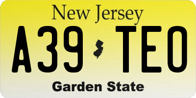 NJ license plate A39TEO