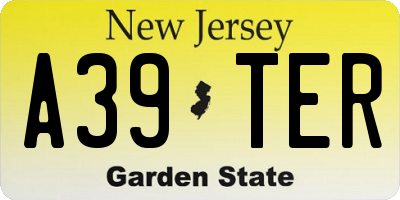 NJ license plate A39TER