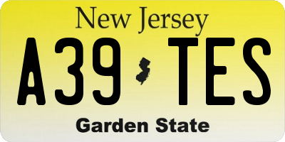 NJ license plate A39TES