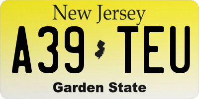 NJ license plate A39TEU