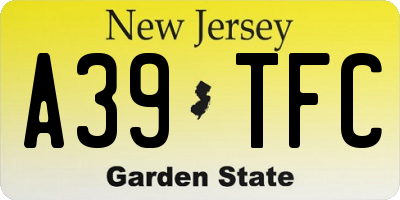 NJ license plate A39TFC