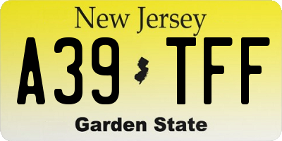 NJ license plate A39TFF