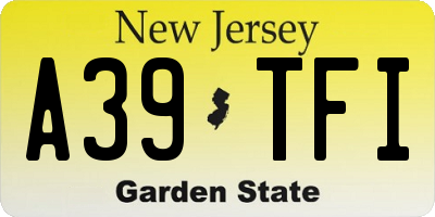NJ license plate A39TFI