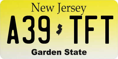 NJ license plate A39TFT