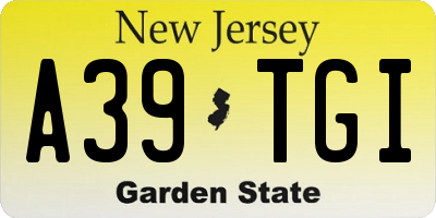 NJ license plate A39TGI