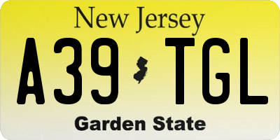NJ license plate A39TGL