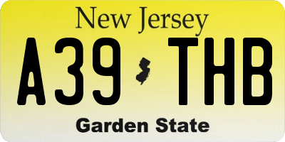 NJ license plate A39THB