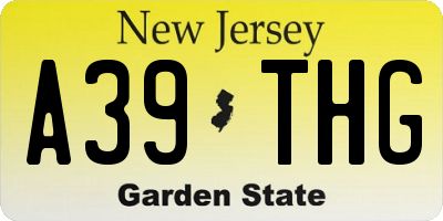 NJ license plate A39THG