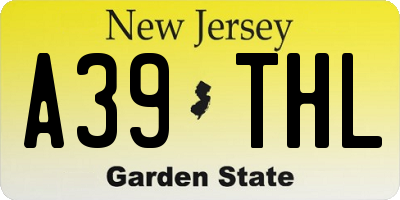 NJ license plate A39THL