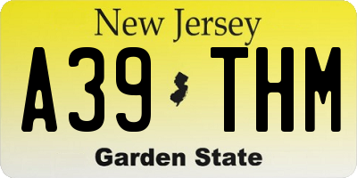 NJ license plate A39THM