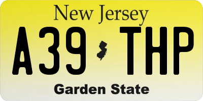 NJ license plate A39THP