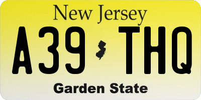 NJ license plate A39THQ