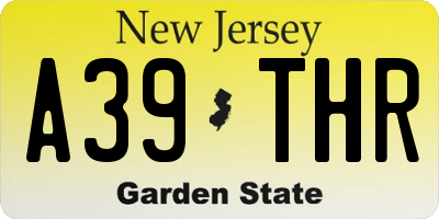 NJ license plate A39THR