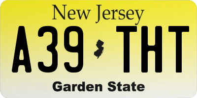 NJ license plate A39THT