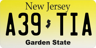 NJ license plate A39TIA