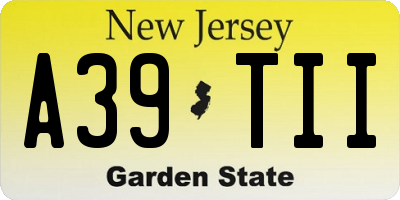 NJ license plate A39TII