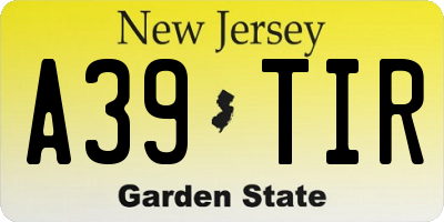 NJ license plate A39TIR