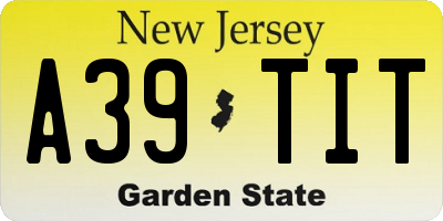 NJ license plate A39TIT