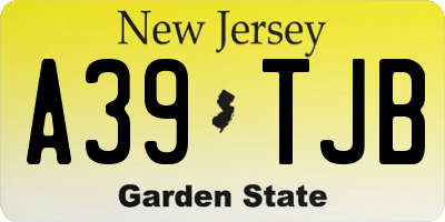NJ license plate A39TJB