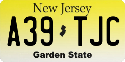 NJ license plate A39TJC