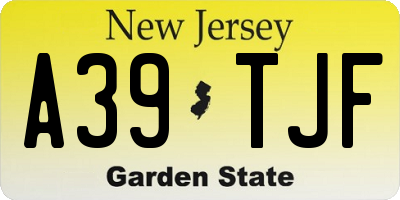 NJ license plate A39TJF