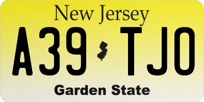 NJ license plate A39TJO