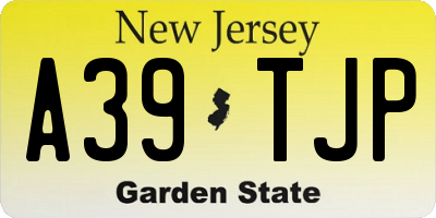 NJ license plate A39TJP