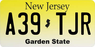 NJ license plate A39TJR