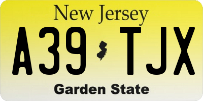 NJ license plate A39TJX