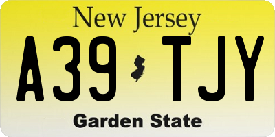 NJ license plate A39TJY