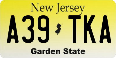 NJ license plate A39TKA