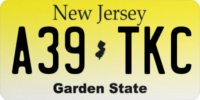NJ license plate A39TKC