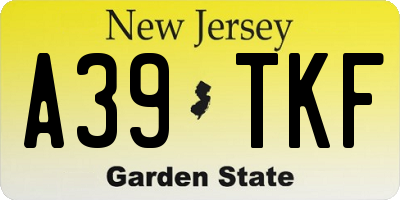 NJ license plate A39TKF