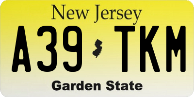 NJ license plate A39TKM