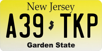 NJ license plate A39TKP
