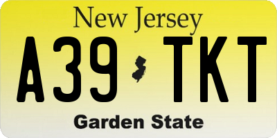 NJ license plate A39TKT