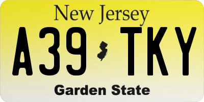 NJ license plate A39TKY