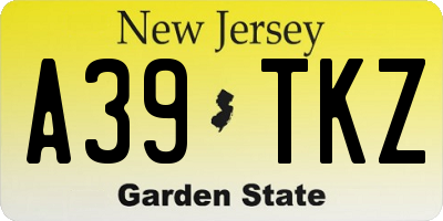NJ license plate A39TKZ