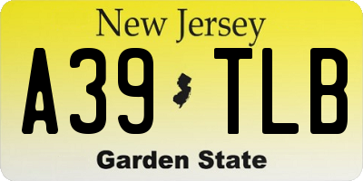 NJ license plate A39TLB