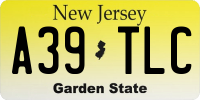 NJ license plate A39TLC