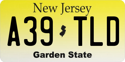 NJ license plate A39TLD