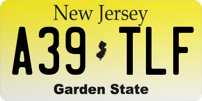 NJ license plate A39TLF